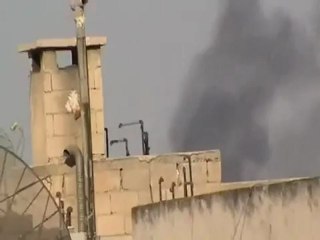 Syria فري برس حماه المحتلة الدخان متصاعد من المنازل19 6 2012 Hama