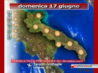 Previsioni del tempo,  domenica 17 giugno