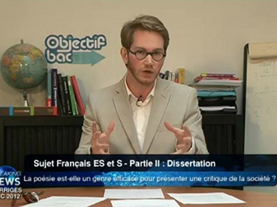 Bac 2012 : Correction vidéo Bac général série ES et S ...