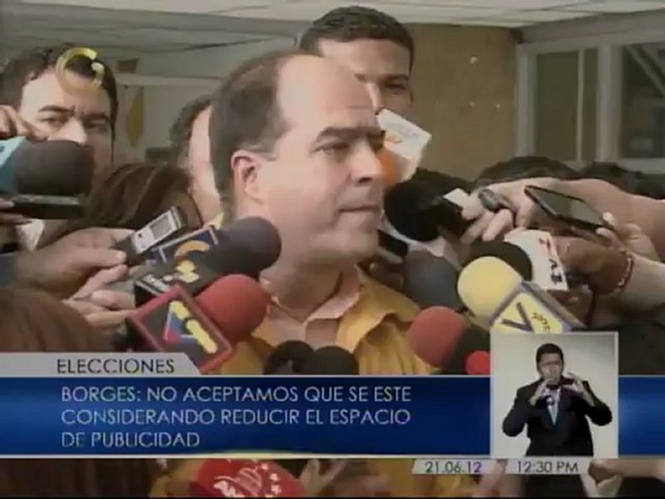 Borges: No es posible que Chávez abuse de las cadenas como mecanismo electoral