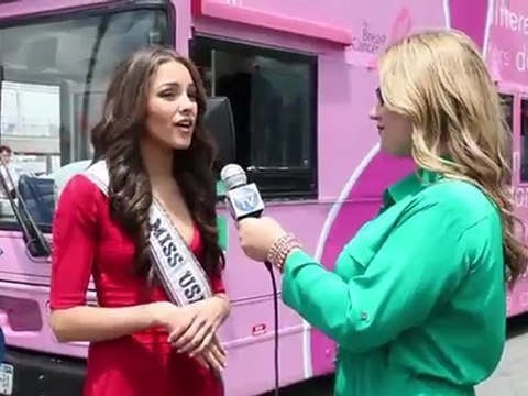 Miss USA Olivia Culpo Christens New 'Pink' Bus in NYC