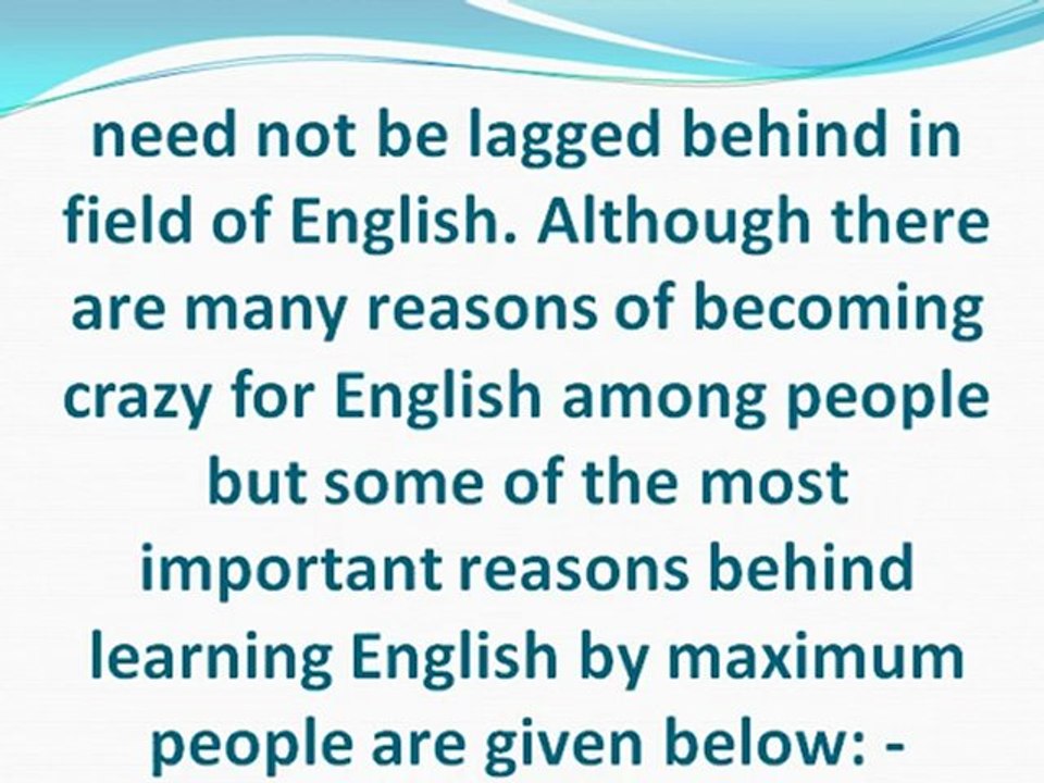 Why to learn English