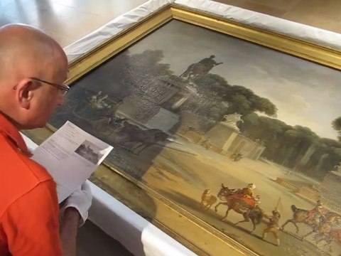 Exposition Marigny à Blois - constat d'état sur une peinture de la place Louis XV