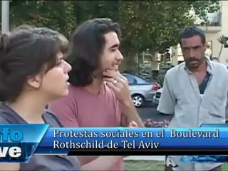 Protestas sociales en el  Boulevard Rothschild de Tel Aviv