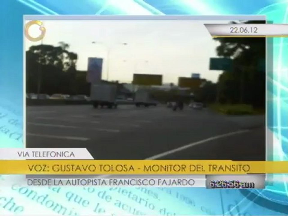 Reporte del tráfico desde la autopista Francisco Fajardo