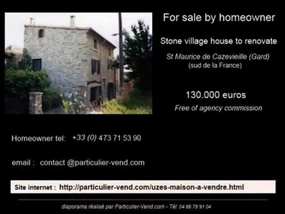 For sale, large stone house in Languedoc, near Uzès