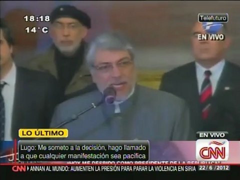 Fernando Lugo acepta decisión del senado paraguayo