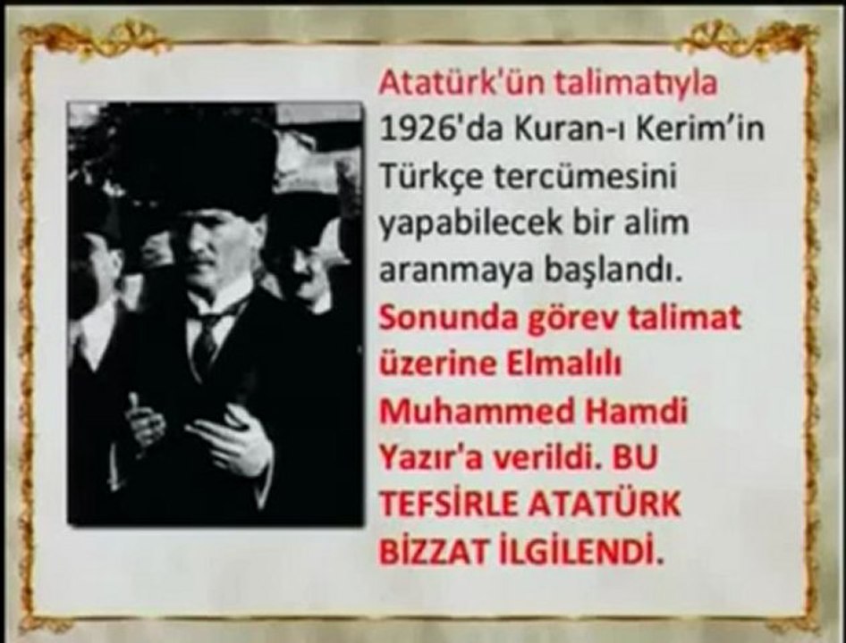 ATATÜRK VE ELMAMLI KURAN TEFSİRİ