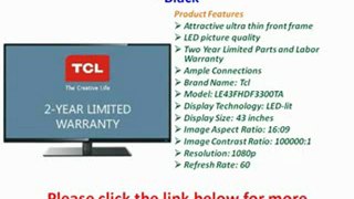 NEW TCL LE43FHDF3300TA 43-Inches 1080p LED Television - Black