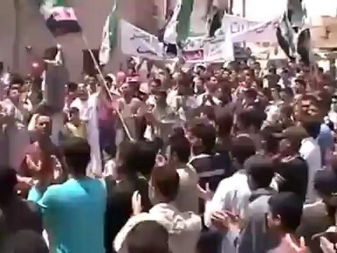 Syria فري برس ادلب التمانعة مظاهرة نصرة لخان شيخون المنكوبه 25 6 2012 Idlib