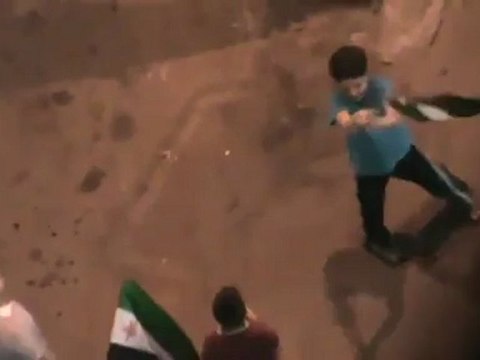 Syria فري برس ريف دمشق قدسيا مظاهرة مسائية نصرة لدوما 24 6 2012 Damascus