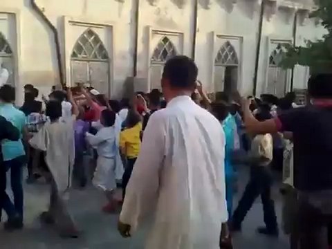 Syria فري برس ادلب سرمين مظاهرة لطلاب معهد الجامع الكبير لتحفيظ 24 6 2012 Idlib