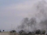 Syria فري برس حماة  المحتلة طريق حلب قصف و اطلاق نار مقطع طويل  23 6 2012 Hama