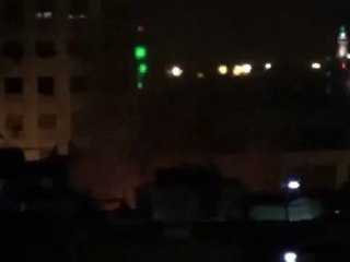 Syria فري برس دمشق كفرسوسة الحريق الذي نشب خلف مجلس الوزراء24 6 2012 Damascus