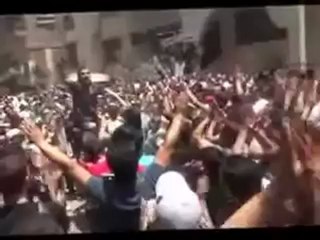 Syria فري برس   دمشق مظاهرة من جامع البيب المصطفى 22 6 2012 Damascus