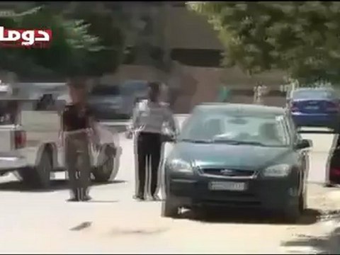 Syria فري برس ريف دمشق دوما نزوح الأطفال والنساء من تحت القصف 21 6 2012 Damascus