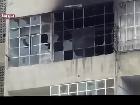 Syria فري برس ريف دمشق دوما اثار الدمار والخراب الذي خلفته الة القتل الاسدية22 6 2012 Damascus
