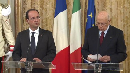 Napolitano - Incontro con François Hollande (14.06.12)