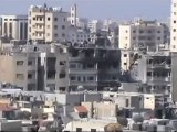 Syria فري برس حمص جورةالشياح لحظة سقوط انفجار هااااائل هااااام جداا  24 6 2012 Homs