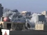 Syria فري برس حمص جورة الشياح سقوط صاروخ وتصاعد دخان كثيف24 6 2012 Homs