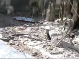 Syria فري برس حمص القديمة اثار الدمار للمنازل جراء القصف بالصواريخ وبالمدفعية 24 6 2012 Homs