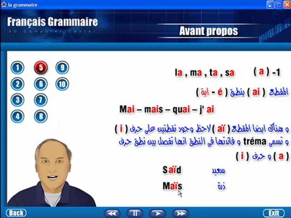 Learn French تعليم اللغة الفرنسية دليل الفرنسية برنامج شرح قواعد اللغة الفرنسية - الاسماء والحروف