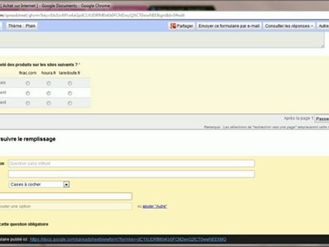 Formulaire Google Docs | Types de questions