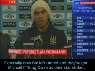 Carlos Tevez Man City Press Conference - REAL translation in talkSPORT magazine