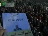 Syria فري برس حماة   كفرزيتا   التشييع الرمزي للشهيد البطل النقيب على محمد الحاج حسن بعد أن رفضت عصابات الأسد تسليم جثته 26 06 2012 Hama