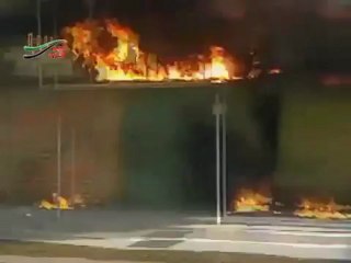 Syria فري برس  ديرالزور احتراق احد المحلات في شارع سينما فؤاد جراء القصف 26 6 2012 Deirezzor