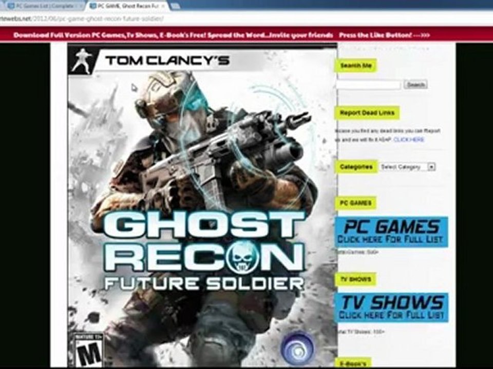 Download Ghost Recon Future Soldier 2012 PC GAME Full free + Crack!