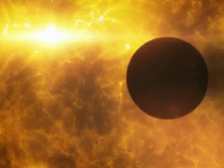 HD 189733b transits its parent star during stellar flare (artist’s impression)