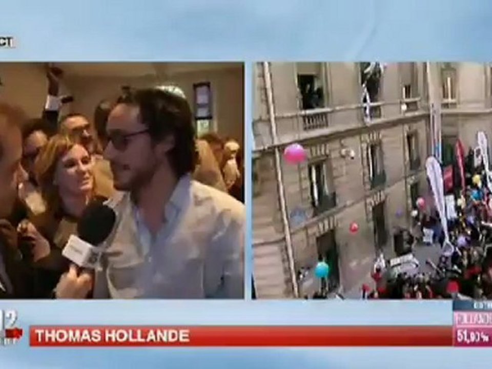 Thomas Hollande en larmes à l'annonce de l'élection de son père