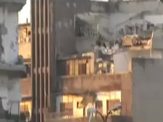 Syria فري برس حمص الدمار الشديد في القصور بجانب الكراج القديم 26 6 2012 Homs