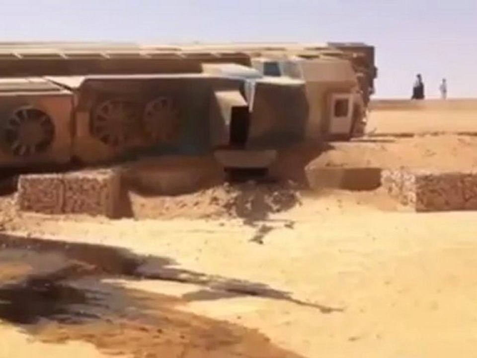 حادث انقلاب قطار الاحساء الرياض