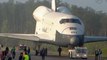 Shuttle Enterprise Towed out of hangar at Smithsonian