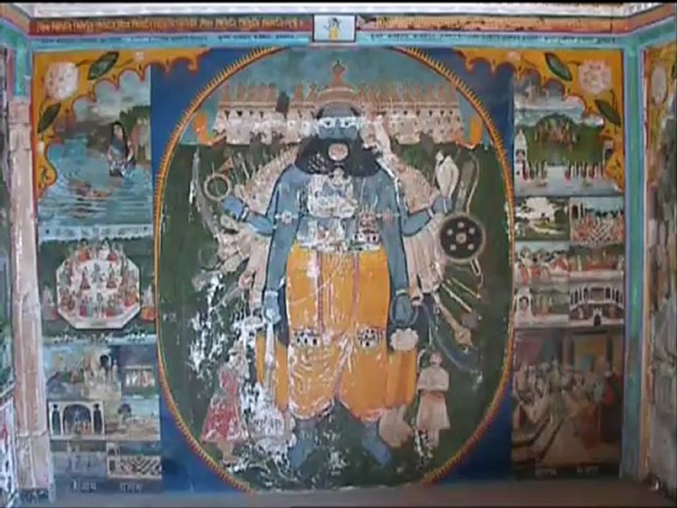 Fresques Juna Mahal  Mon petit film sur les magnifiques fresques à l’intérieur du vieux palais qui domine la cité de Dungarpur, Un enchantement.