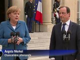 Angela Merkel reçue à l'Elysée par François Hollande