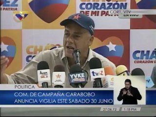 Comando Carabobo anuncia vigilia para el 30 de junio