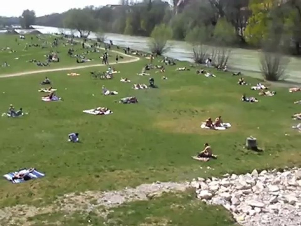Isar bei Hochwasser, Karfreitag 2009