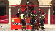 Mantova - Messa in sicurezza del campanile della Basilica di Santa Barbara (27.06.12)