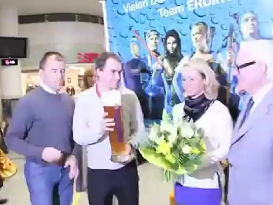 Erdinger Weißbräu Empfang Lena Neuner und Michi Greis @ Münchner Flughafen am 21.03.2011