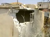 Syria فري برس  حلب الاتارب اثار القصف المدفعي على المدينه بعد سقوط القذيفه مباشره 28 6 2012 Aleppo