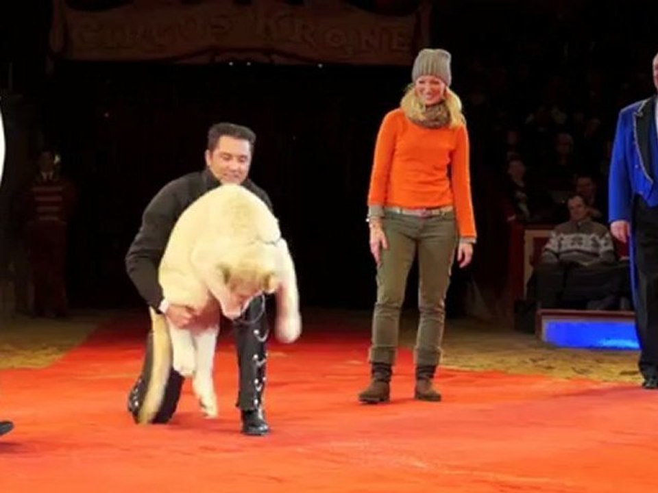 Monika Gruber & Martin Lacey jr @ Circus Krone Löwentaufe am 12.02.2012