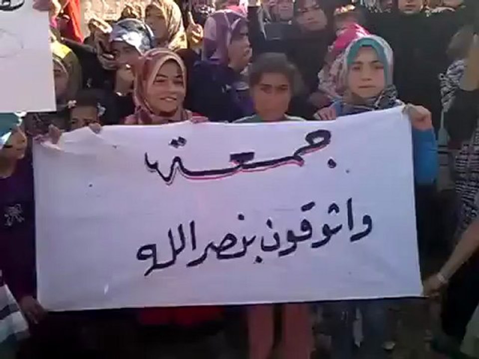 Syria فري برس ادلب كفرروما مظاهرة نسائية جمعة واثقون بنصر الله29 6 2012 Idlib