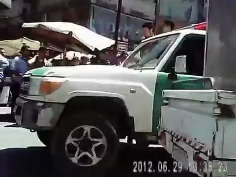Syria فري برس حلب عصابات الأمن عند دوار الشعار29 6 2012 Aleppo