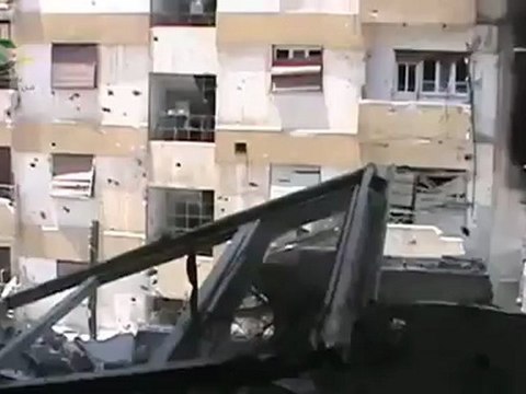 Syria فري برس حمص تدمير المنازل واحترقها بحي القصور بحمص 30 6 2012 Homs