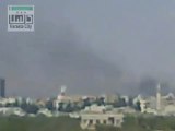 Syria فري برس ريف دمشق حرستا تصاعد أعمدة الدخان من جهة دوما29 6 2012 Damascus