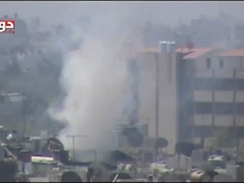 Syria فري برس ريف دمشق دوما سحب الدخان الابيض نتيجة القصف على المدينة منذ الصباح 29 6 2012 Damascus