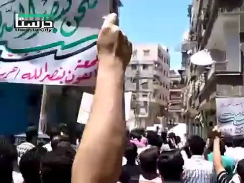 Syria فري برس ريف دمشق مظاهرة أحرار حرستا بجمعة واثقون بنصر الله 29 6 2012 Damascus